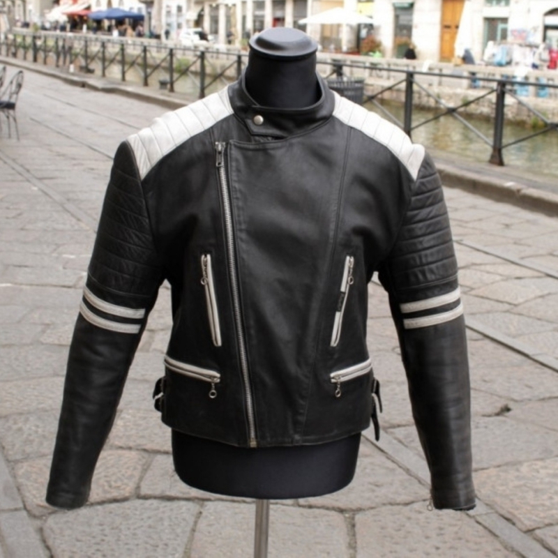 Biker vintage leather jacket Butterfly
