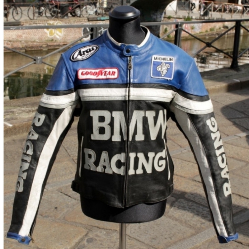 Giubbotto Pelle Moto Vintage Racing Bmw taglia L