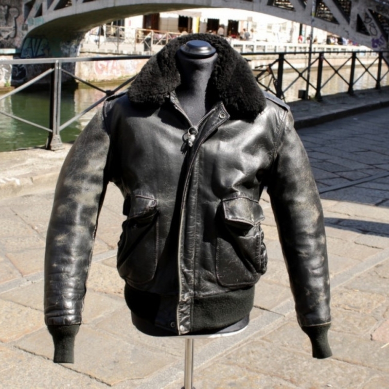 Giubbotto Bomber Pelle Schott Vintage Invecchiato