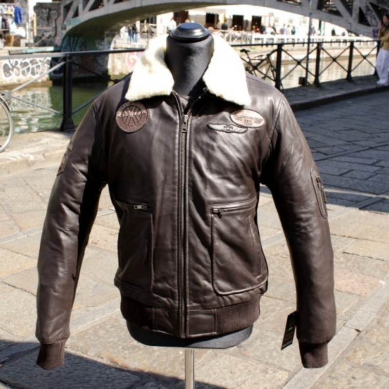 Giubbotto Pelle Aviatore Modello Top Gun Made in I