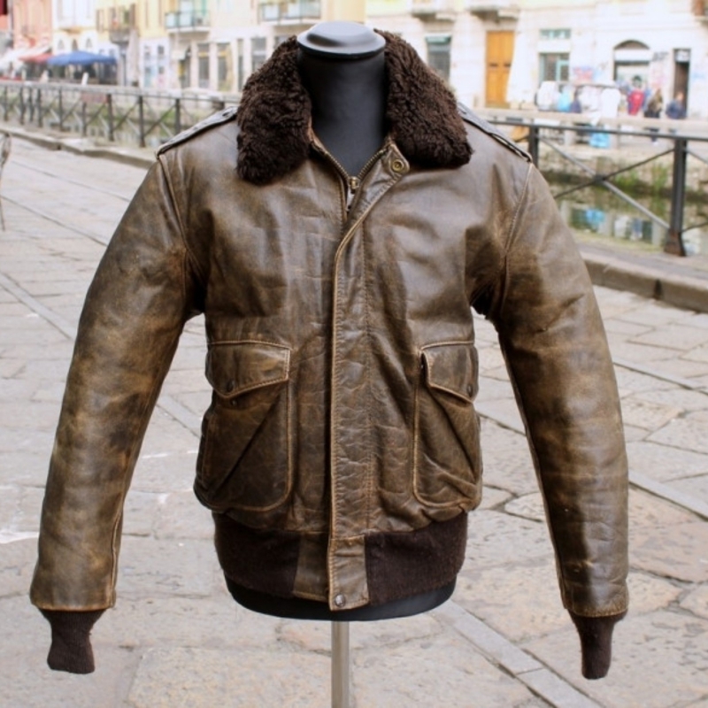 Giubbotto Schott Aviatore Vintage Pelle Invecchiat