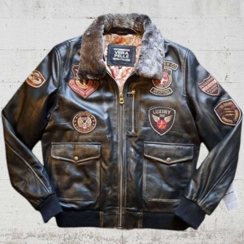 Giubbotto pelle aviatore flight jacket Top Gun Nuo