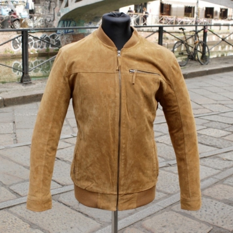 Giubbotto pelle scamosciata vintage taglia L uomo