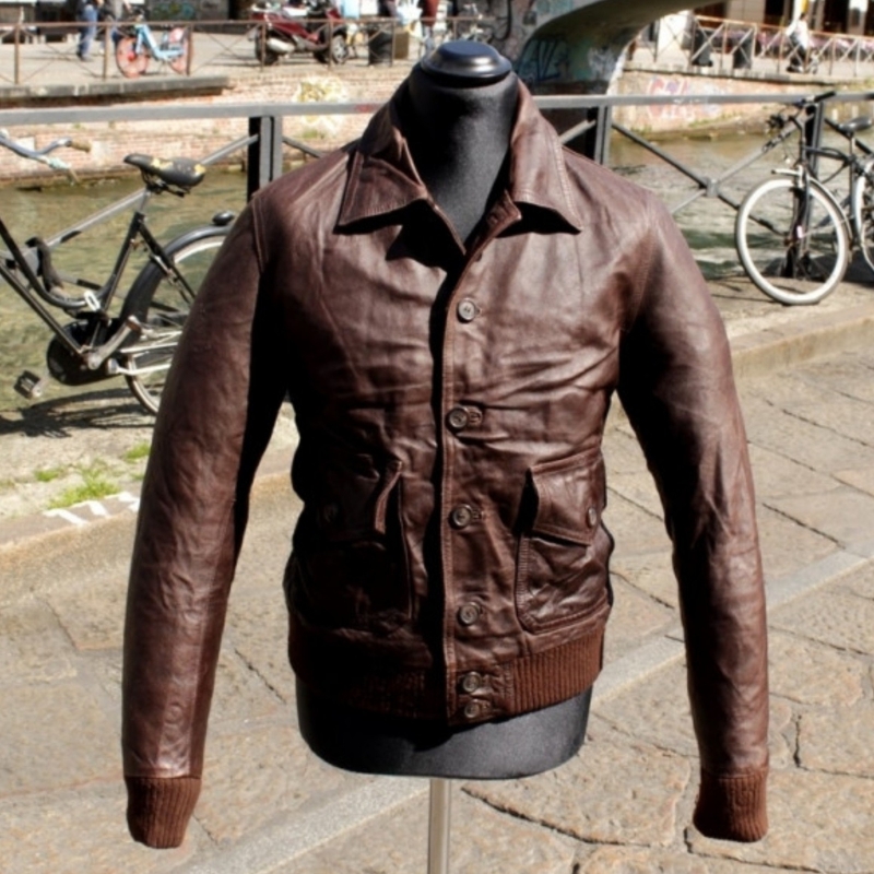 Bomber leather jacket vintage size M 