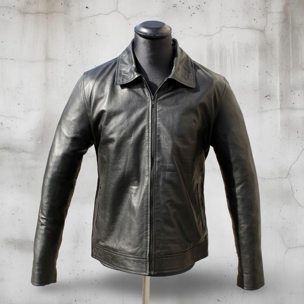 Giubbotto giacca pelle modello anni 70 dritto Guen