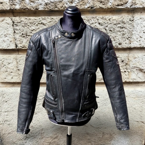 Giubbotto chiodo pelle moto biker anni 90 