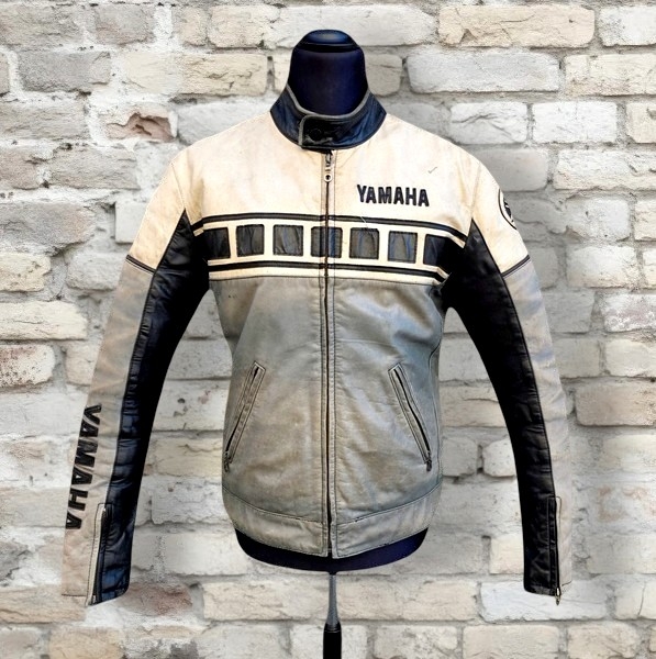 Giubbotto Pelle Moto Yamaha Vintage Taglia L Eng