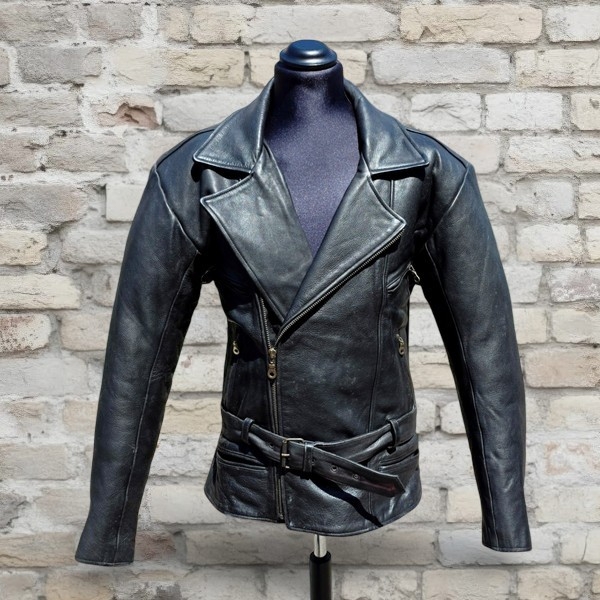 Giubbotto chiodo pelle moto biker anni 90 Highway 