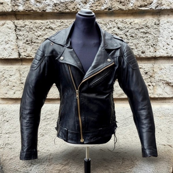 Giubbotto chiodo pelle vintage biker Spirit motors