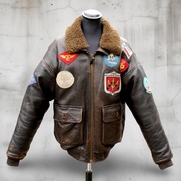 Giubbotto Pelle Aviatore Avirex Top Gun Vintage Or