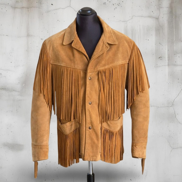 Giacca Pelle Scamosciata Western Frange Schott Ann