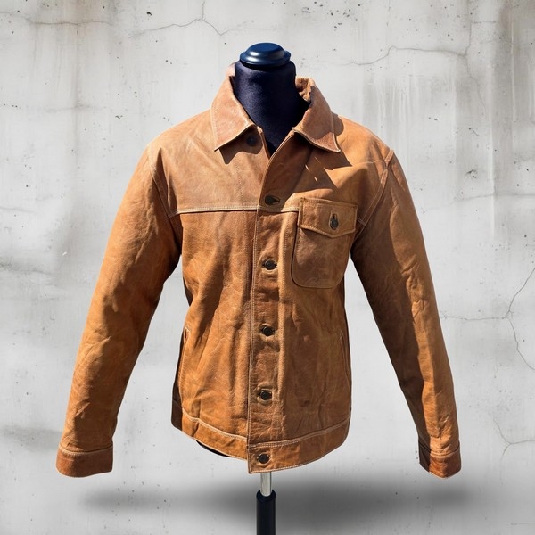 Giacca pelle vintage anni 70 modello levis taglia 