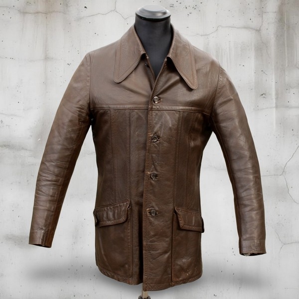 Giacca Pelle Anni 70 Vintage Taglia M