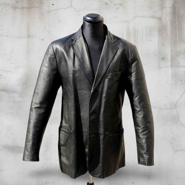 Giacca Pelle Blazer Pierre Cardin Taglia XL