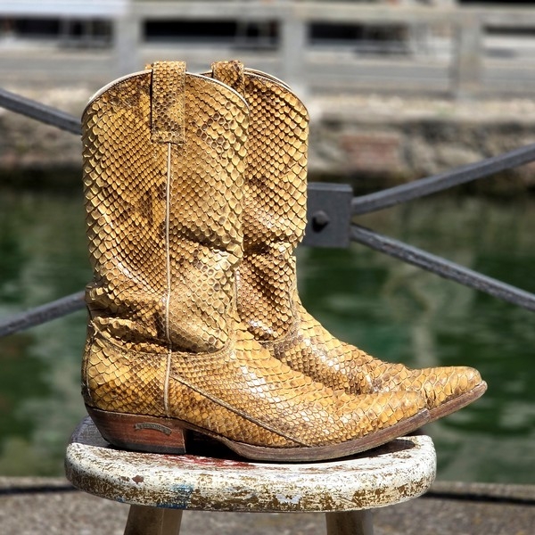 Stivali Pelle Texani Western Vintage Sendra Pitone