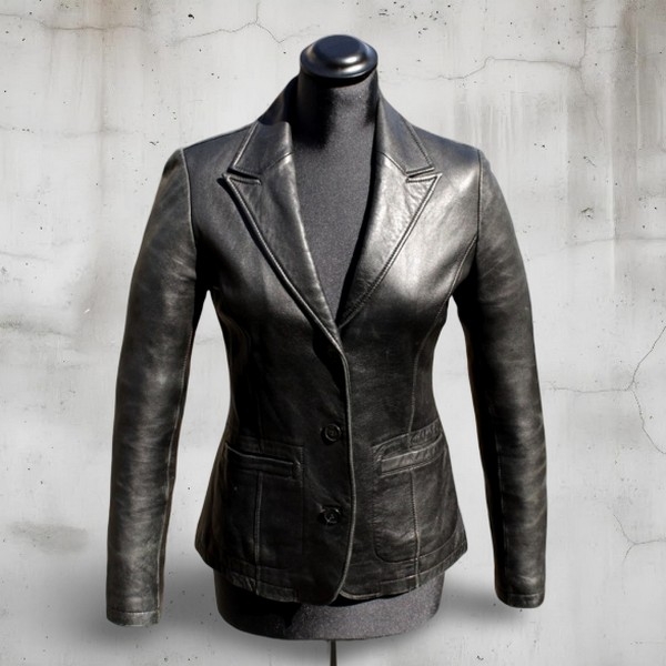 Giacca di Pelle Vintage da Donna Blazer 