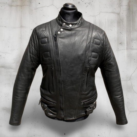 Es biker leather jacket moto size L 