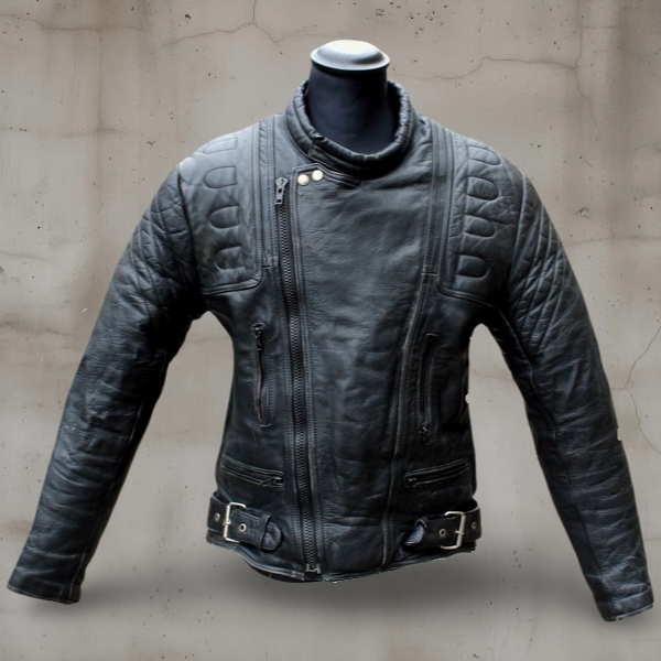Giubbotto Pelle Moto Biker tedesco Vintage Taglia 