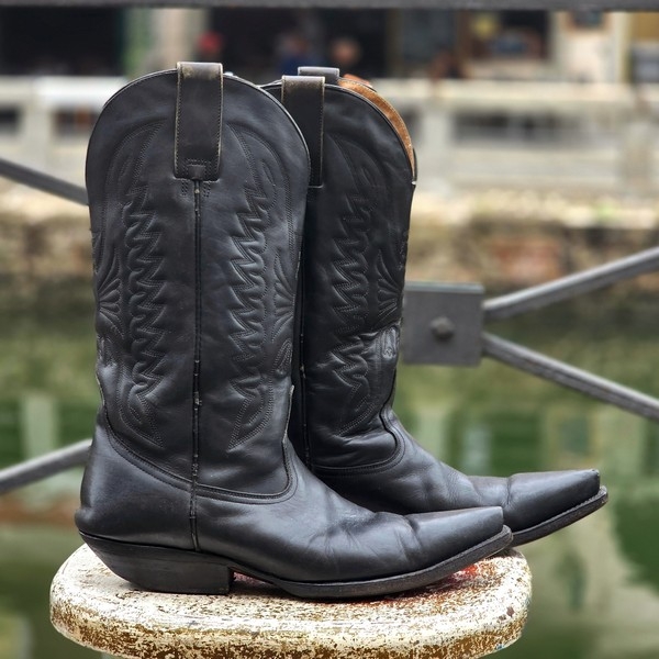 Stivali Pelle Texani Western Vintage San Diego Boo