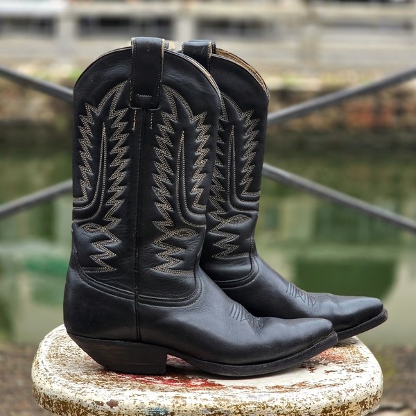 Stivali Pelle Texani Western Vintage San Diego Boo