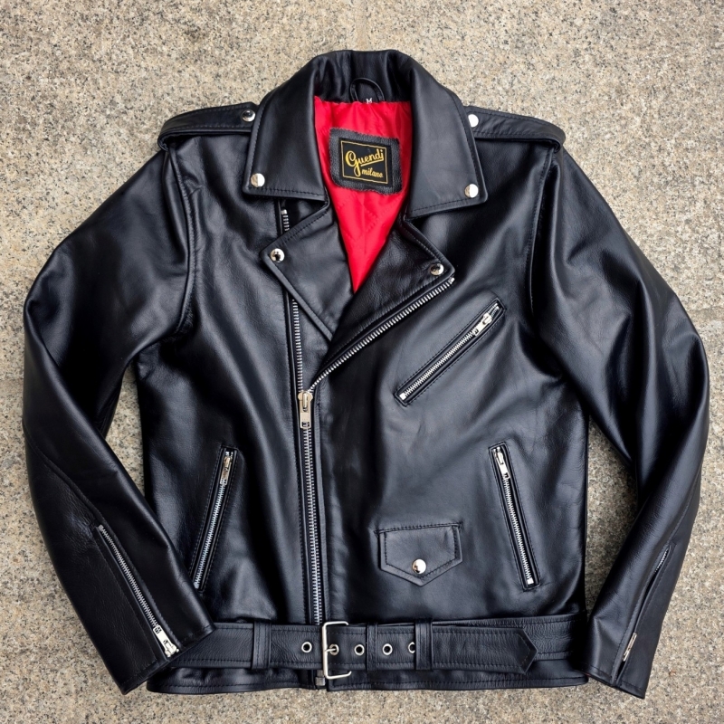 Giubbotto pelle chiodo rock moto Guendj modello sc